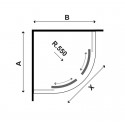 Box doccia 80x80 semicircolare telaio nero vetro trasparente KF2000B kamalu - 3