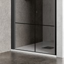 Porta doccia 70 cm battente con profili neri e serigrafia nera NICO-B3000 kamalu - 3