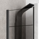 Porta doccia 70 cm battente con profili neri e serigrafia nera NICO-B3000 kamalu - 5