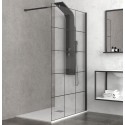 Parete doccia fissa 140cm finitura colore nero NICO-W1000 kamalu - 1