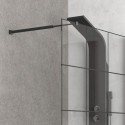 Parete doccia fissa 140cm finitura colore nero NICO-W1000 kamalu - 3