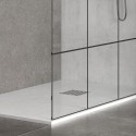 Parete doccia fissa 140cm finitura colore nero NICO-W1000 kamalu - 4