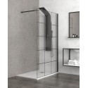 Parete doccia fissa 140cm finitura colore nero NICO-W1000 kamalu - 2