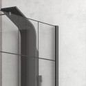 Parete doccia fissa 140cm finitura colore nero NICO-W1000 kamalu - 6