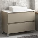 Composizione bagno 100cm installazione a terra: mobile, specchio led e colonna TOD-100D kamalu - 3