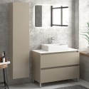 Composizione bagno 100cm installazione a terra: mobile, specchio led e colonna TOD-100D kamalu - 2