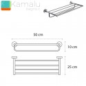Portsalviette a barre per hotel 50cm in acciaio inox | MIRA-C kamalu - 2