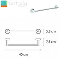 Portasalvietta barra 40cm colore bianco linea Kaman LEFO-60 kamalu - 3