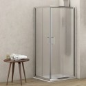 Box doccia 80x70 altezza 180cm vetro opaco K410 kamalu - 9