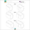 Mobile bagno a terra 100 cm con 2 ante BN-100C kamalu - 6