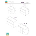 Composizione bagno 100cm installazione a terra: mobile, specchio led e colonna TOD-100D kamalu - 11