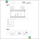Composizione bagno 100cm installazione a terra: mobile, specchio led e colonna TOD-100D kamalu - 12