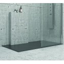 Piatto doccia 120x80 cm in pietra colore antracite scuro kamalu - 1