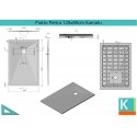 Piatto doccia 120x80 effetto pietra grigio cemento kamalu - 2