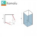 Box doccia angolo 80x80 con due ante battenti KS2800 kamalu - 4