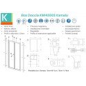 Porta doccia 85cm a libro vetro serigrafato altezza 180cm KM4000S kamalu - 8