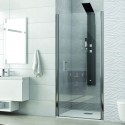 Porta battente doccia nicchia 80cm vetro trasparente 6mm KS2800N kamalu - 1