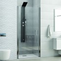 Porta battente doccia nicchia 80cm vetro trasparente 6mm KS2800N kamalu - 8