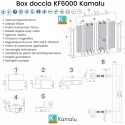 Doccia nicchia 190cm doppie porte scorrevoli centrali KF6000 kamalu - 4