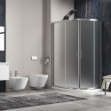 Box doccia stondato 120x90cm vetro opaco KAM-K270 kamalu - 2