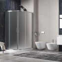 Box doccia stondato 120x90cm vetro opaco KAM-K270 kamalu - 4