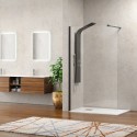 Parete doccia walkin 70 cm con profilo nero opaco | KW-100B kamalu - 2