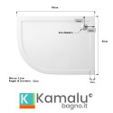 Piatto doccia 100x80 semicircolare versione destra KAM-1000 kamalu - 3