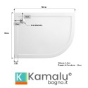 Piatto doccia 100x80 semicircolare versione sinistra KAM-1000 kamalu - 3