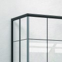 Box doccia 150x70 telaio nero opaco vetro a quadrati neri NICO-B1000 kamalu - 6