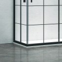 Box doccia angolo 80x80 nero opaco NICO-B1000 kamalu - 3