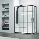 Box doccia angolo 80x80 nero opaco NICO-B1000 kamalu - 2