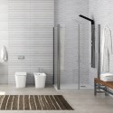 Box doccia 80x80 angolare apertura saloon KS2800-SSN kamalu - 1