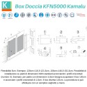 Box doccia colore nero 140cm vetro trasparente KFN5000 kamalu - 6
