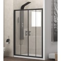 Nicchia doccia 170cm doppio scorrevole anticalcare telaio nero KFN6000 kamalu - 3