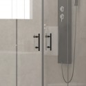 Nicchia doccia 170cm doppio scorrevole anticalcare telaio nero KFN6000 kamalu - 5