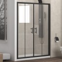 Nicchia doccia 200cm doppio scorrevole anticalcare telaio nero KFN6000 kamalu - 6