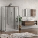 Box doccia tre lati 70x100x70 doppio scorrevole anticalcare altezza 190 KF1000 kamalu - 1