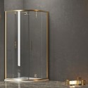 Box doccia semicircolare 80x80 finitura oro opaca KE-2000R kamalu - 2