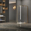Box doccia semicircolare 80x80 finitura oro opaca KE-2000R kamalu - 7
