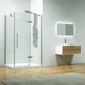 Box doccia 80x80 anta battente vetro anticalcare 8mm altezza 200cm KT5000 kamalu - 8