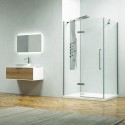 Box doccia 80x80 anta battente vetro anticalcare 8mm altezza 200cm KT5000 kamalu - 9