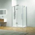 Box doccia 80x80 anta battente vetro anticalcare 8mm altezza 200cm KT5000 kamalu - 1