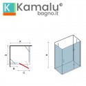 Box doccia 80x80 anta battente vetro anticalcare 8mm altezza 200cm KT5000 kamalu - 3