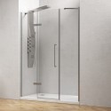 Porta doccia battente 145 cm con 2 laterali fissi | KT6000 kamalu - 2