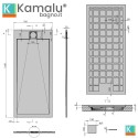 Piatto doccia in resina 70x160 effetto pietra | KR1000 kamalu - 4