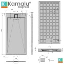 Piatto doccia in resina 80x160 effetto pietra | KR1000 kamalu - 4