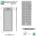 Piatto doccia in resina 70x170 effetto pietra | KR1000 kamalu - 4