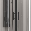 Box doccia semicircolare 90x90 finitura nera opaca vetro trasparente KF2000B kamalu - 6