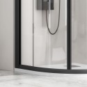 Box doccia 80x80 semicircolare telaio nero vetro trasparente KF2000B kamalu - 4