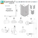 Box doccia 80x80 doppio battente vetro fumé altezza 200h | KS2800AF kamalu - 3